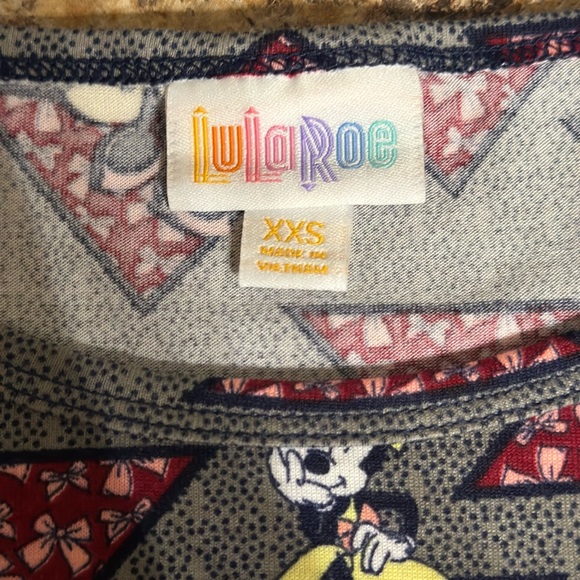 NWT Lularoe Disney Minnie Mouse Irma shirt XXS high-low tunic t shirt oversized - Picture 6 of 16